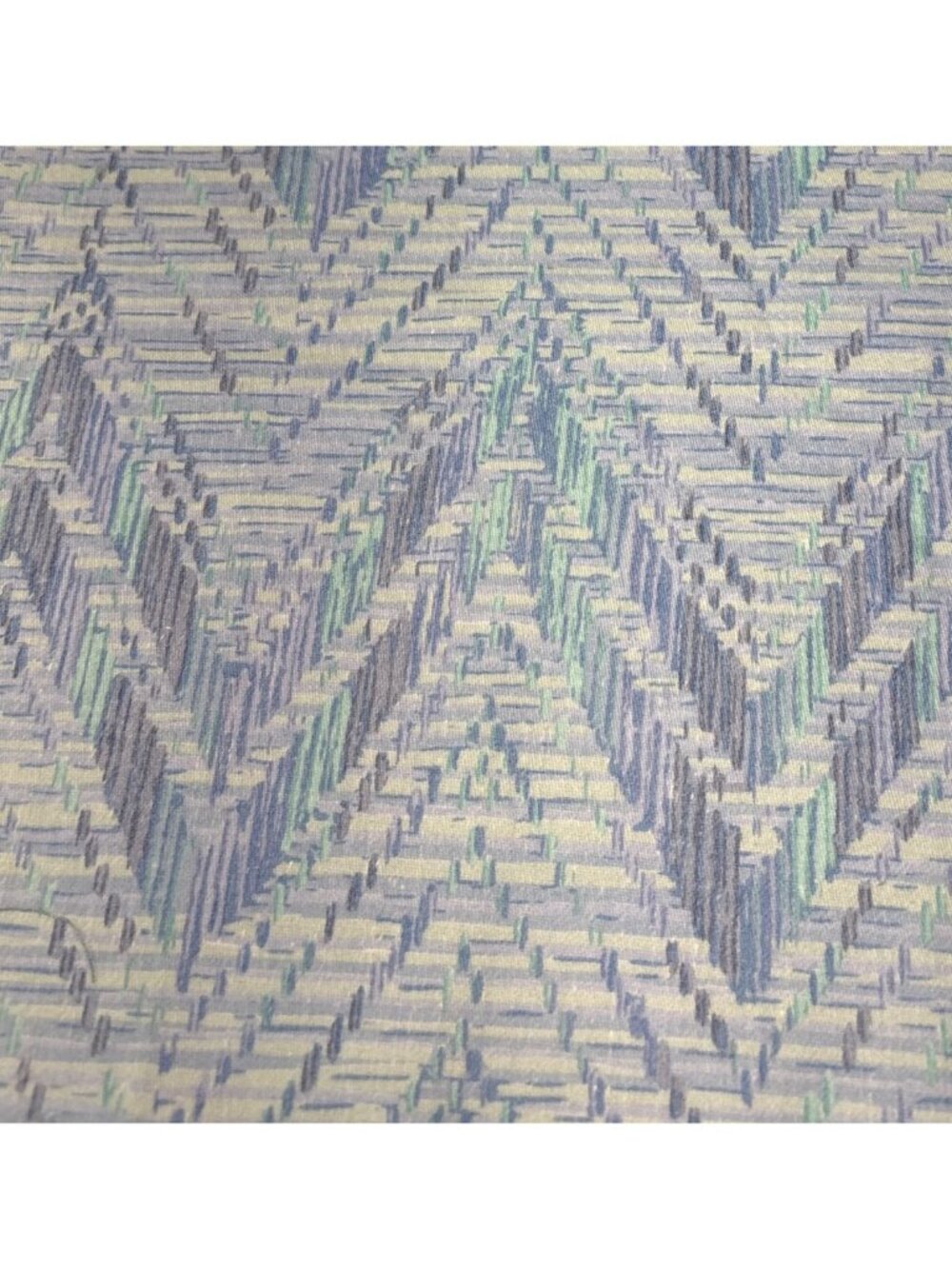 Geometric Chevron Drapery Fabric 29" x 54" Cool Blue Green Stripes Projects